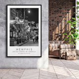 Memphis, Usa 1 Black And White Art Framed Canvas Prints Wall Art Home Decor, Floating Frame