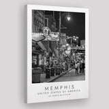 Memphis, Usa 1 Black And White Art Canvas Prints Wall Art Home Decor