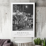 Memphis, Usa Black And White Art Canvas Prints Wall Art Home Decor