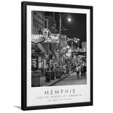 Memphis, Usa Black And White Art Framed Art Prints Wall Art Decor, Framed Picture