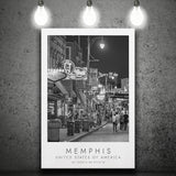 Memphis, Usa Black And White Art Canvas Prints Wall Art Home Decor