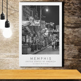 Memphis, Usa Black And White Art Canvas Prints Wall Art Home Decor