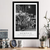 Memphis, Usa Black And White Art Framed Art Prints Wall Art Decor, Framed Picture