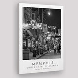 Memphis, Usa Black And White Art Canvas Prints Wall Art Home Decor