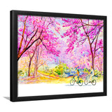 Men And Women Travel Ride Bicycles Framed Wall Art - Framed Prints, Art Prints, Print for Sale, Painting Prints