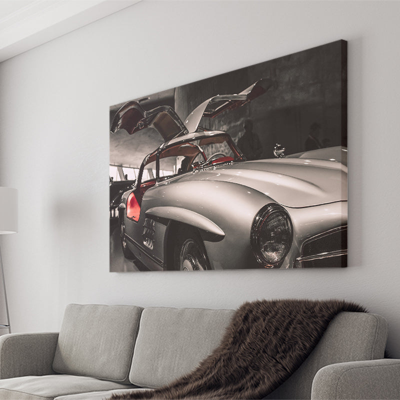 Merbenz 300Sl Hot Car Old Supper Car Canvas Prints Wall Art - Painting Canvas,Wall Decor,Art Print,Home Decor