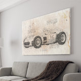 Mer benz w196 1954 Da Vinci Style Canvas Prints - Painting Canvas, Wall Art,Old Car, Prints for Sale,Wal Decor, Home Decor