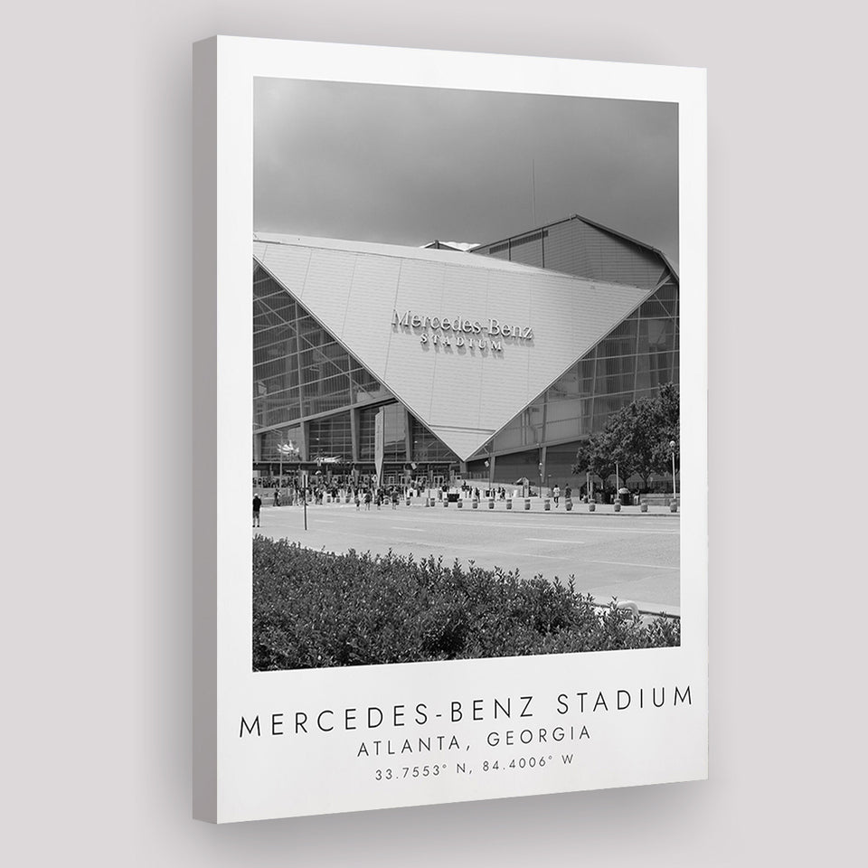 Mercedes-Benz Stadium Atlanta Falcons Football Lovers Black And White Art Canvas Prints Wall Art Home Decor