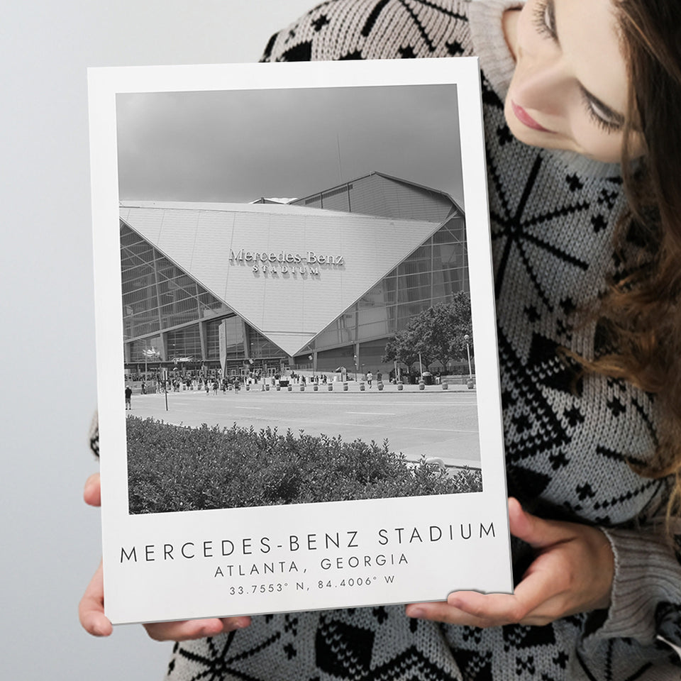 Mercedes-Benz Stadium Atlanta Falcons Football Lovers Black And White Art Canvas Prints Wall Art Home Decor