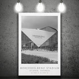 Mercedes-Benz Stadium Atlanta Falcons Football Lovers Black And White Art Canvas Prints Wall Art Home Decor