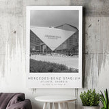 Mercedes-Benz Stadium Atlanta Falcons Football Lovers Black And White Art Canvas Prints Wall Art Home Decor