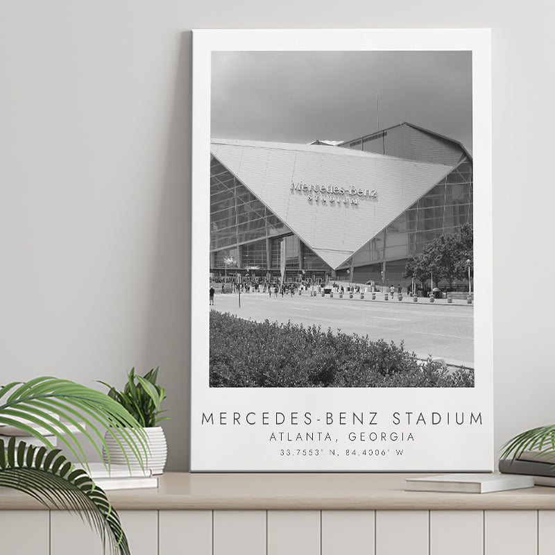 Mercedes-Benz Stadium Atlanta Falcons Football Lovers Black And White Art Canvas Prints Wall Art Home Decor