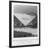 Mercedes-Benz Stadium Atlanta Falcons Football Lovers Black And White Art Framed Art Prints Wall Art Decor, Framed Picture