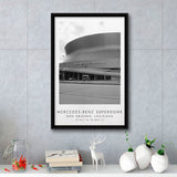 Mercedes-Benz Superdome New Orleans Saints Black And White Art Framed Canvas Prints Wall Art Home Decor, Floating Frame