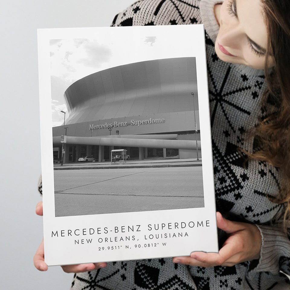 Mercedes-Benz Superdome New Orleans Saints Football Lovers Black And White Art Canvas Prints Wall Art Home Decor