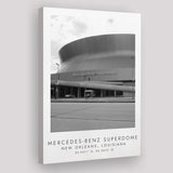 Mercedes-Benz Superdome New Orleans Saints Football Lovers Black And White Art Canvas Prints Wall Art Home Decor