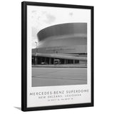 Mercedes-Benz Superdome New Orleans Saints Football Lovers Black And White Art Framed Art Prints Wall Art Decor, Framed Picture