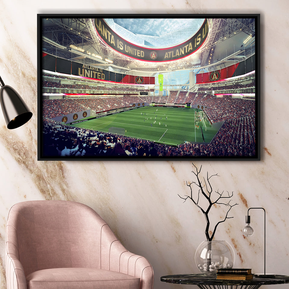 Mercedes Benz Stadium Atlanta, Stadium Canvas, Sport Art, Gift for him, Framed Canvas Prints Wall Art Decor, Framed Picture