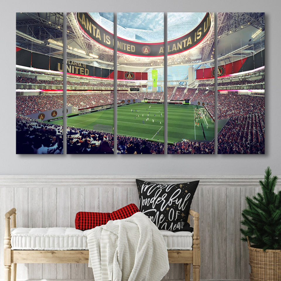 Mercedes Benz Stadium Atlanta, Stadium Canvas, Sport Art, Gift for him, Multi Panels B, Canvas Prints Wall Art Decor