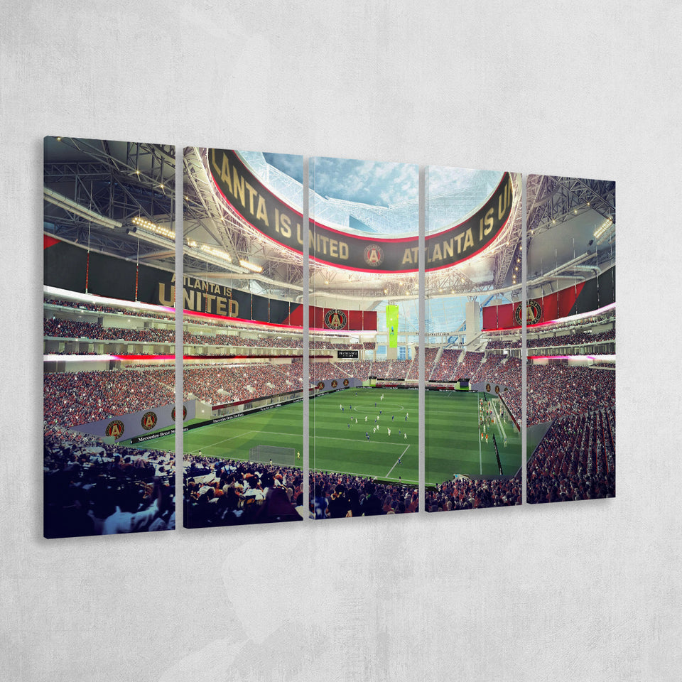 Mercedes Benz Stadium Atlanta, Stadium Canvas, Sport Art, Gift for him, Multi Panels B, Canvas Prints Wall Art Decor