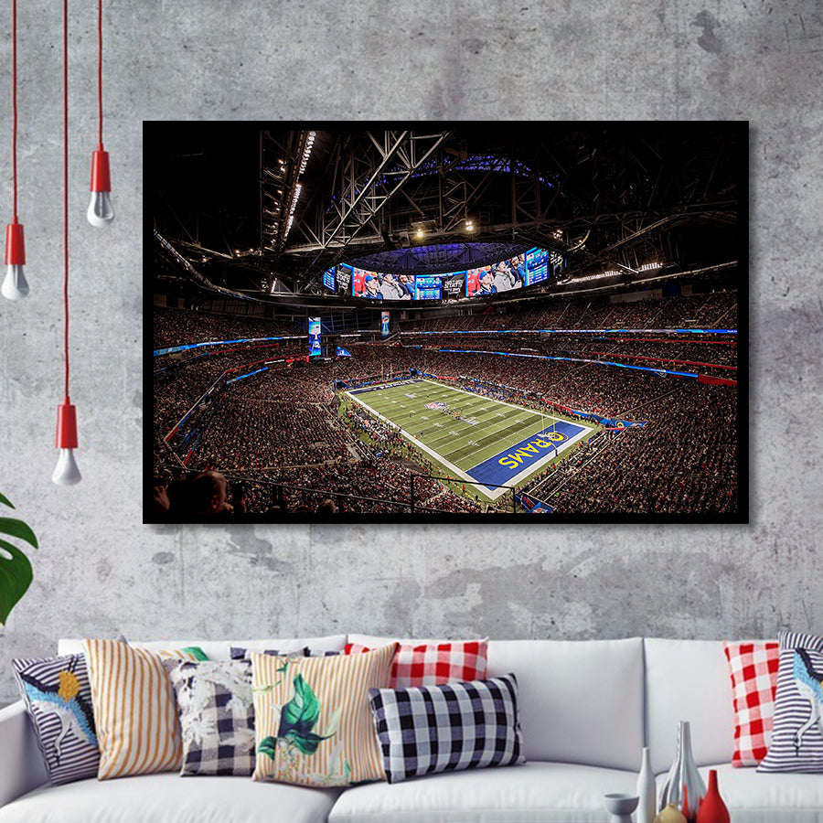 Mercedes Benz Stadium, Stadium Canvas, Sport Art, Gift for him,100 Framed Art Prints Wall Art Decor, Framed Picture