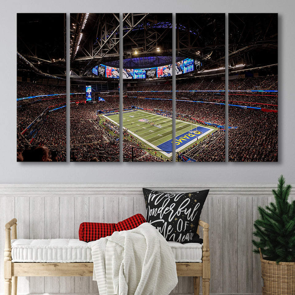 Mercedes Benz Stadium, Stadium Canvas, Sport Art, Gift for him,100 Multi Panels B, Canvas Prints Wall Art Decor