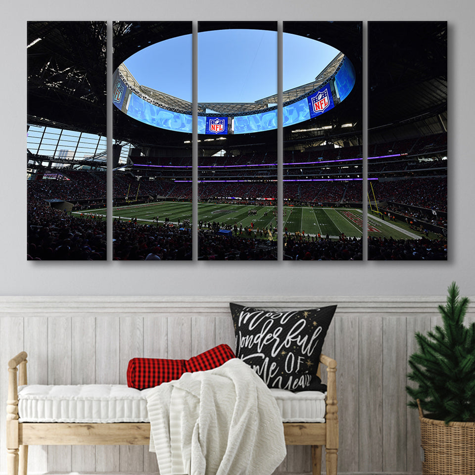 Mercedes Benz Stadium Super Bowl, Stadium Canvas, Sport Art, Gift for him, Multi Panels B, Canvas Prints Wall Art Decor