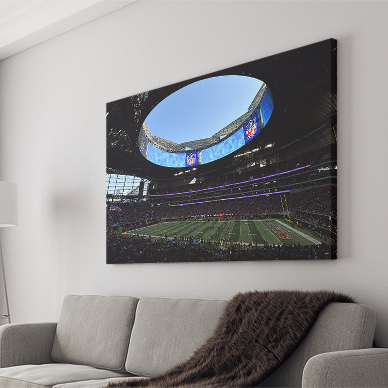 Mercedes Benz Stadium Super Bowl, Stadium Canvas, Sport Art, Gift for him, Fan Gift, Canvas Prints Wall Art Decor