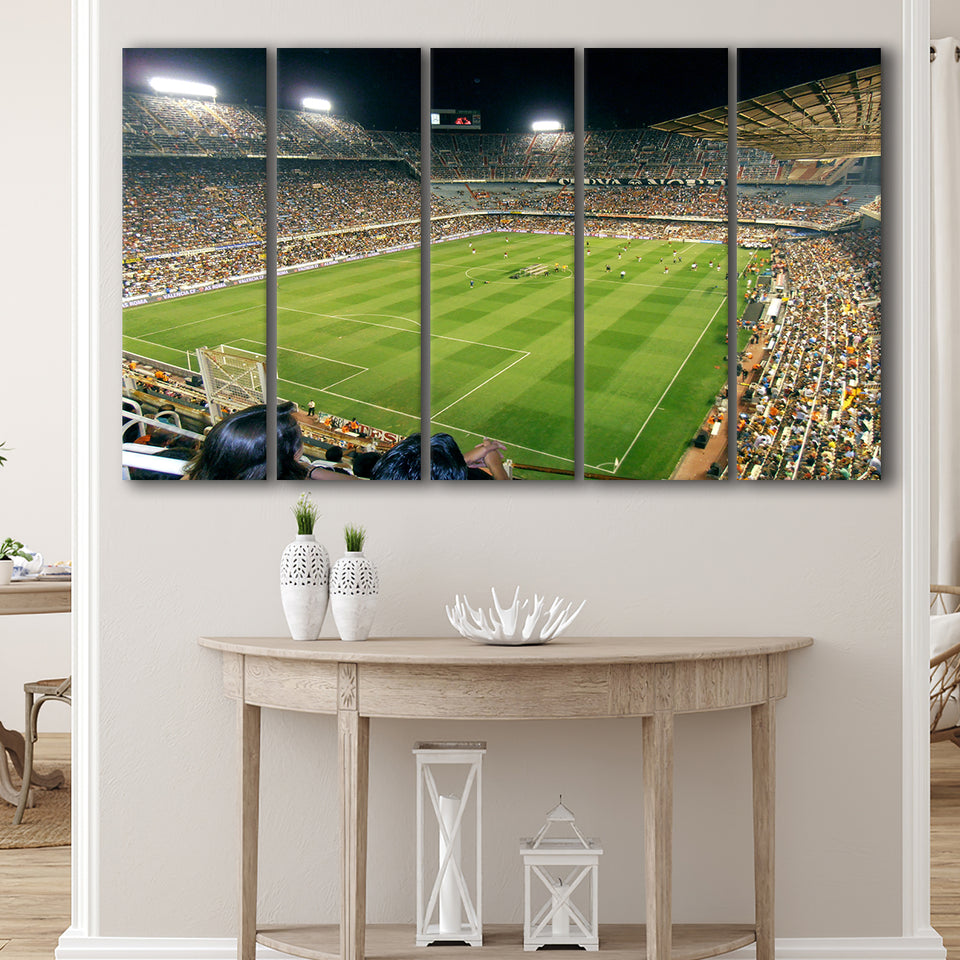 Mestalla Stadium, Stadium Canvas, Sport Art, Gift for him, Multi Panels B, Canvas Prints Wall Art Decor