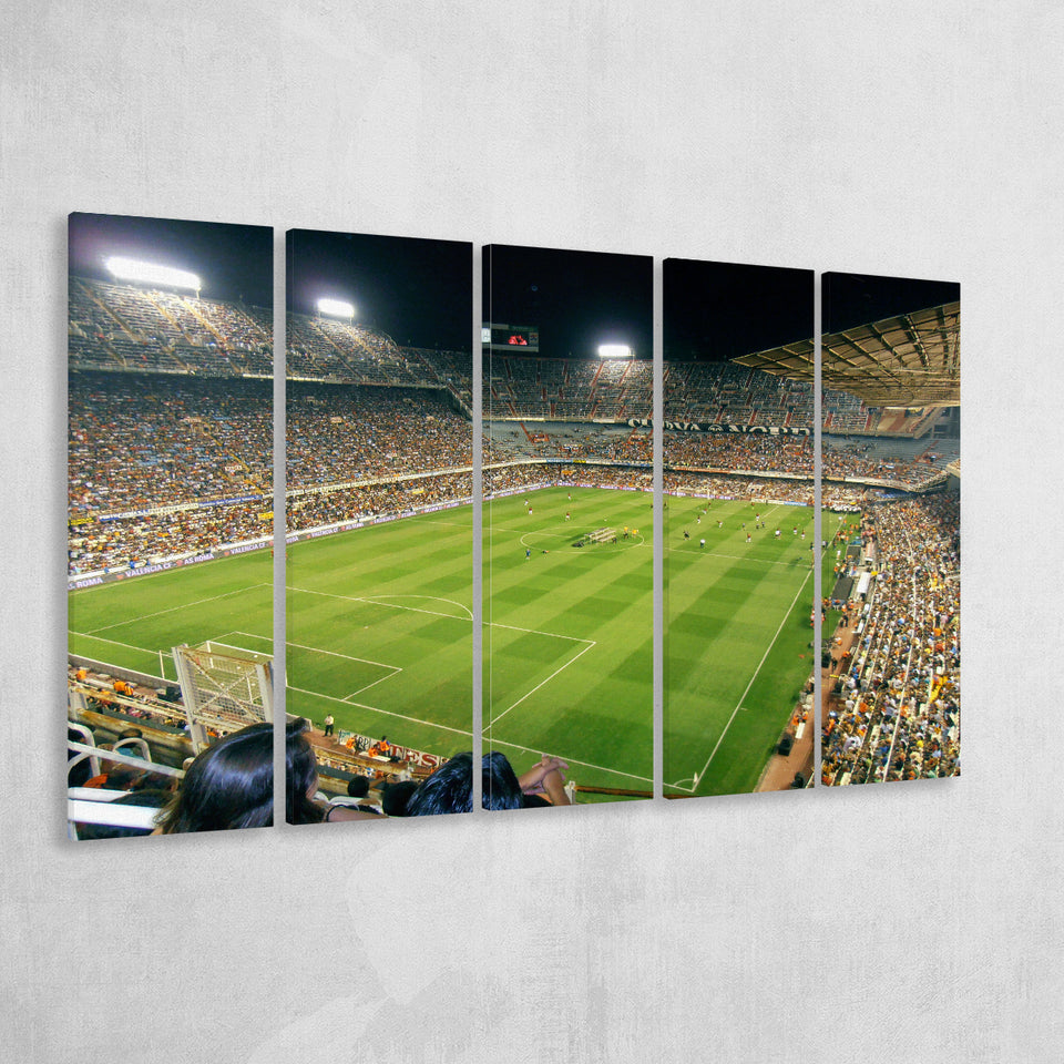 Mestalla Stadium, Stadium Canvas, Sport Art, Gift for him, Multi Panels B, Canvas Prints Wall Art Decor