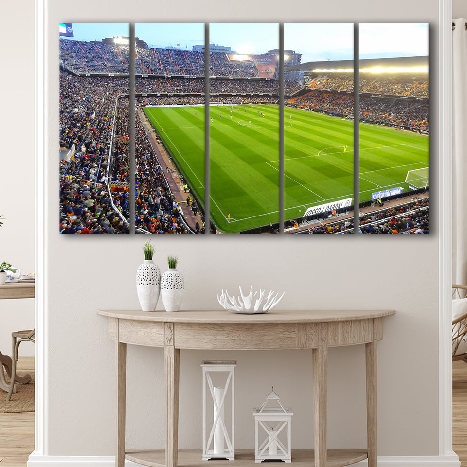 Mestalla Stadium in Valencia, Stadium Canvas, Sport Art, Gift for him, Multi Panels B, Canvas Prints Wall Art Decor