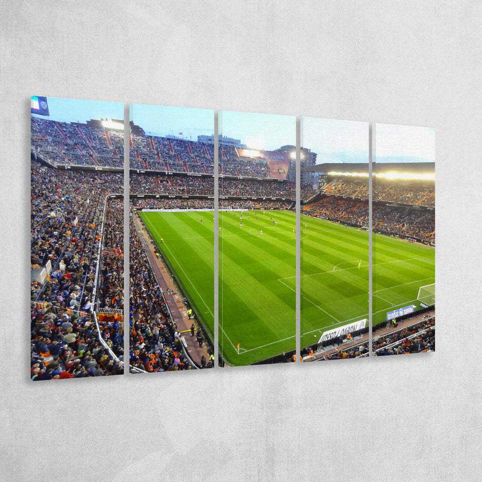 Mestalla Stadium in Valencia, Stadium Canvas, Sport Art, Gift for him, Multi Panels B, Canvas Prints Wall Art Decor