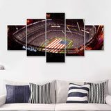 Metlife Stadium, Usa Stadium,Usa Flag 5 Pieces Canvas Prints Wall Art - Painting Canvas, Multi Panel, Fan Gift