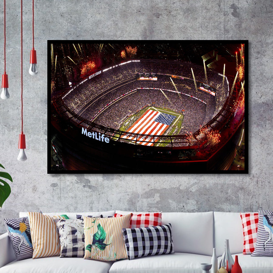 Metlife Stadium, Usa Stadium,Usa Flag Art Prints Wall Decor - Painting Prints, Wall Art, Fan Gift, For Sale