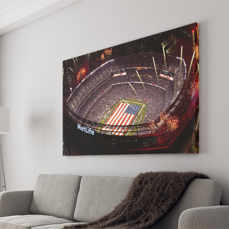 Metlife Stadium, Usa Stadium,Usa Flag Canvas Prints Wall Art - Painting Canvas, Wall Decor, Fan Gift, Art Prints