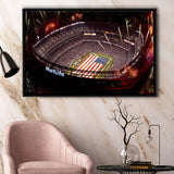 Metlife Stadium, Usa Stadium,Usa Flag Framed Canvas Prints Wall Art - Painting Canvas, Wall Decor,Floating Frame