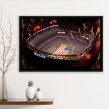 Metlife Stadium, Usa Stadium,Usa Flag Framed Canvas Prints Wall Art - Painting Canvas, Wall Decor,Floating Frame