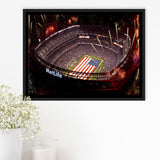 Metlife Stadium, Usa Stadium,Usa Flag Framed Canvas Prints Wall Art - Painting Canvas, Wall Decor,Floating Frame