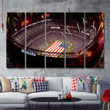 Metlife Stadium, Usa Stadium,Usa Flag 5 Pieces B Canvas Prints Wall Art - Painting Canvas,Multi Panel, Fan Gift