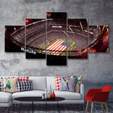 Metlife Stadium, Usa Stadium,Usa Flag 5 Pieces Canvas Prints Wall Art - Painting Canvas, Multi Panel, Fan Gift