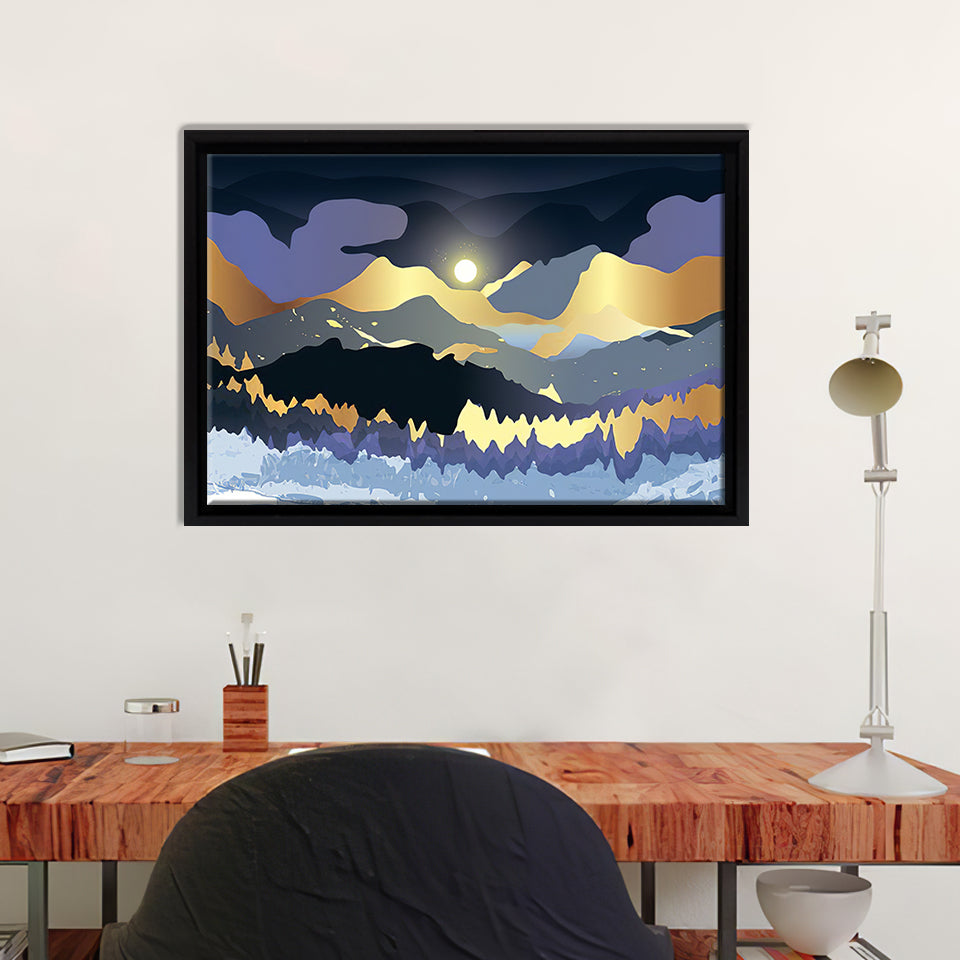 Metallic Mountains Canvas Wall Art - Framed Art, Prints For Sale, Painting For Sale, Framed Canvas, Painting Canvas