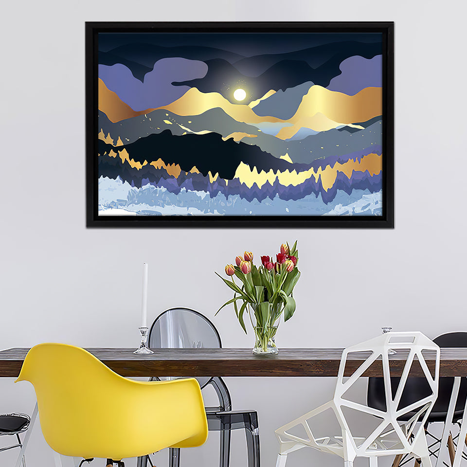 Metallic Mountains Canvas Wall Art - Framed Art, Prints For Sale, Painting For Sale, Framed Canvas, Painting Canvas