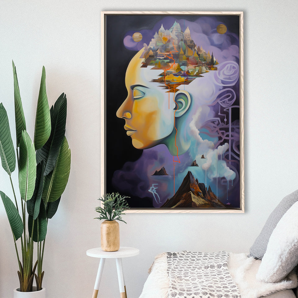 Metaphysical Meaning Acrylic Painting,Framed Canvas Prints,Floating Frame, Wall Art Home Decor