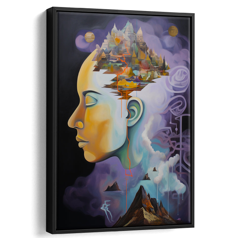 Metaphysical Meaning Acrylic Painting,Framed Canvas Prints,Floating Frame, Wall Art Home Decor