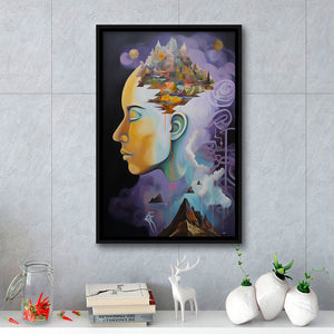 Metaphysical Meaning Acrylic Painting,Framed Canvas Prints,Floating Frame, Wall Art Home Decor