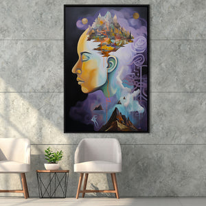 Metaphysical Meaning Acrylic Painting,Framed Canvas Prints,Floating Frame, Wall Art Home Decor