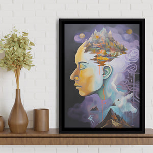 Metaphysical Meaning Acrylic Painting,Framed Canvas Prints,Floating Frame, Wall Art Home Decor