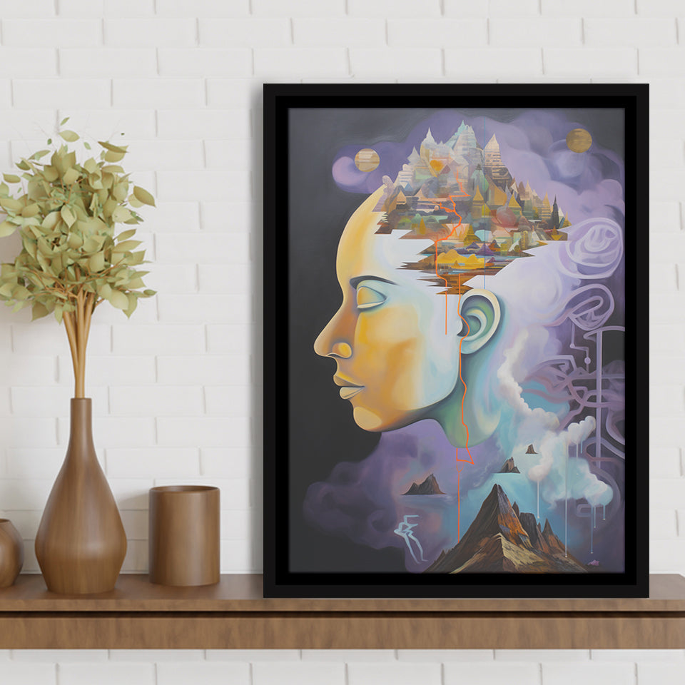 Metaphysical Meaning Acrylic Painting,Framed Canvas Prints,Floating Frame, Wall Art Home Decor