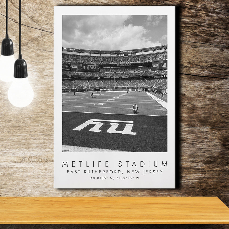 Metlife Stadium New York Giants Football Lovers Black And White Art Canvas Prints Wall Art Home Decor