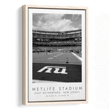Metlife Stadium New York Giants Football Lovers Black And White Art Framed Canvas Prints Wall Art Home Decor, Floating Frame
